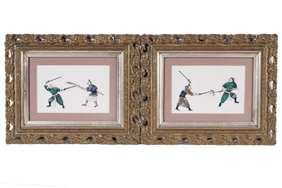 Lot 227 - A pair of Qing Chinese pith paper watercolours