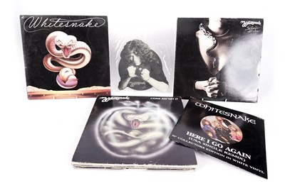 Lot 412 - A collectors' bundle of Whitesnake LPs, 12", 10", and shaped singles