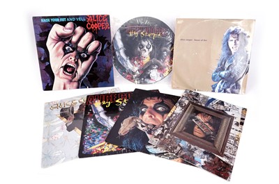 Lot 413 - Alice Cooper LPs and 12" singles and programme