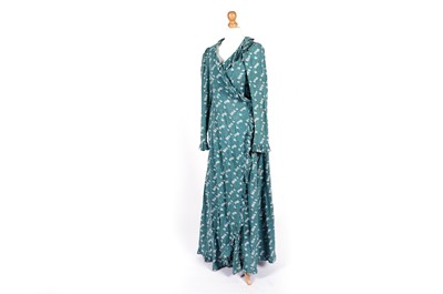 Lot 776 - A 1970s Liberty of London Edwardian Revival 'house robe' printed cotton wrap dress