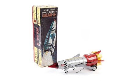 Lot 23 - A vintage Japanese battery-powered tinplate Solar-X- Space Rocket