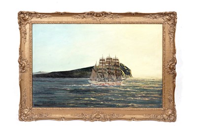 Lot 134 - Henry Scott - Sailing Grain Ship in the Setting Sun | oil on canvas