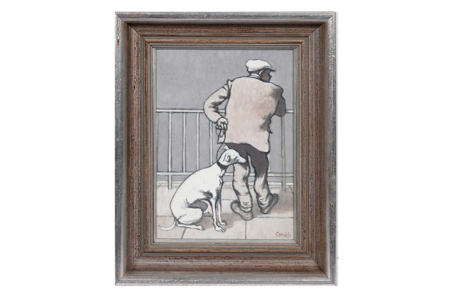 Lot 115 - Norman Stansfield Cornish - Little Man with Dog | oil