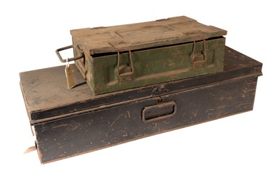 Lot 1144 - Two British metal military boxes; and maps