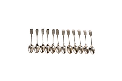 Lot 1646 - A matched set of twelve Victorian silver provincial teaspoons