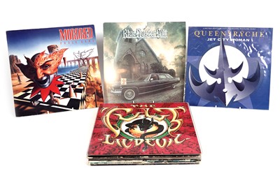 Lot 470 - A collectors' bundle of mixed Heavy Metal and Rock LPs, 12" singles, and shaped singles