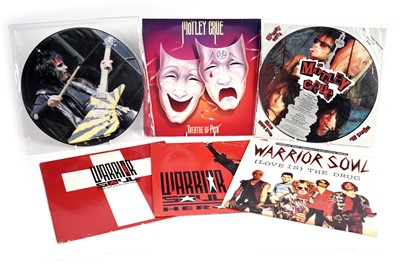 Lot 471 - A collectors' bundle of Motley Crue and Warrior Soul LPs, 12" singles and picture discs