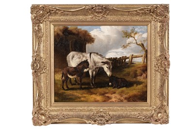 Lot 150 - C. Jones - A Donkey and Her Foals | oil