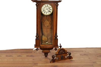 Lot 133 - A Vienna walnut cased regulator wall clock