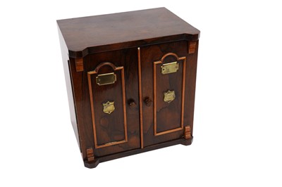 Lot 702 - A Victorian rosewood table-top smokers cabinet