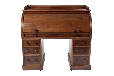 Lot 759 - A Victorian mahogany cylinder desk