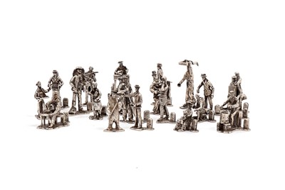 Lot 1744 - Twenty various Elizabeth II cast miniature figure place card holders