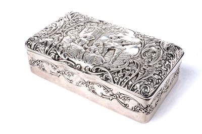 Lot 1701 - An Edwardian silver dressing table box of rectangular form