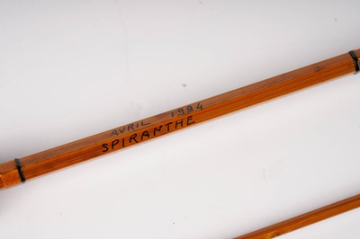 Lot 886 - A Bobby Robertson Jacques Delcroix Spiranthe split cane two-piece spliced rod