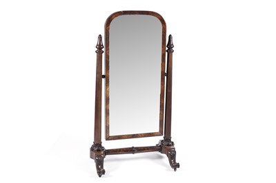 Lot 711 - A William IV mahogany cheval mirror