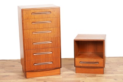 Lot 63 - Victor B. Wilkins for G Plan: chest of drawers and bedside cabinet