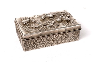 Lot 1722 - A Japanese silver cigarette box