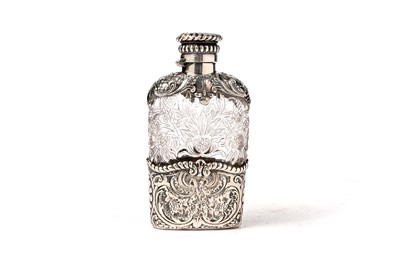 Lot 1723 - A late 19th century American silver mounted spirit flask