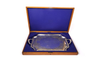 Lot 1435 - An Edwardian silver two-handled tea tray