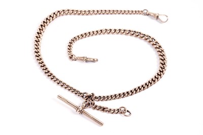 Lot 531 - A 9ct rose gold double 'Albert' watch chain