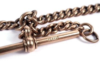 Lot 531 - A 9ct rose gold double 'Albert' watch chain