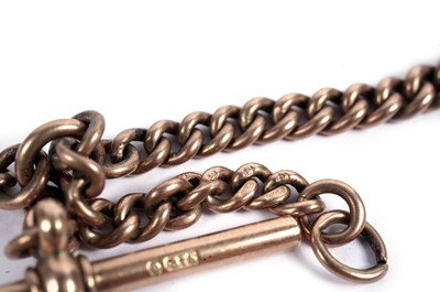 Lot 531 - A 9ct rose gold double 'Albert' watch chain