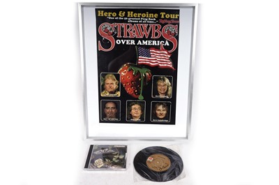 Lot 322 - A signed Strawbs poster from the Hero & Heroine Tour; and other items