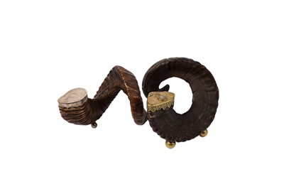 Lot 1654 - Two horn snuff mulls