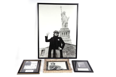 Lot 396 - A collectors' bundle of framed John Lennon related items