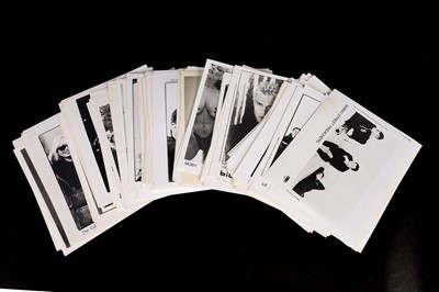 Lot 1352 - Record label promotional black and white photographs of bands and musicians