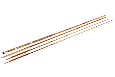 Lot 969 - Sharpe, Aberdeen, Scottie split cane three-piece spliced salmon rod