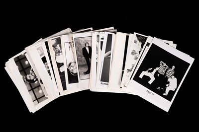 Lot 1354 - Record label promotional black and white photographs of bands and musicians