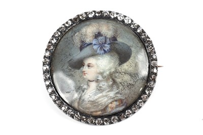 Lot 1267 - A Victorian portrait and diamond brooch