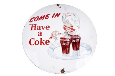 Lot 1423 - A Coca-Cola enamel advertising sign