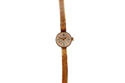 Lot 1015 - Rolex Precision: a 9ct yellow gold cased cocktail watch