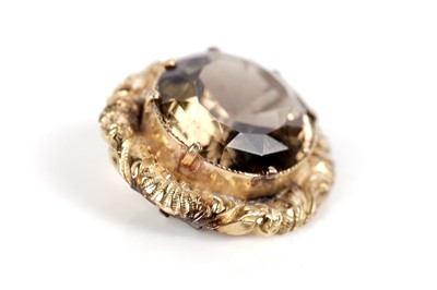 Lot 1093 - A Victorian citrine brooch