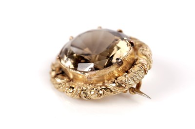 Lot 1093 - A Victorian citrine brooch