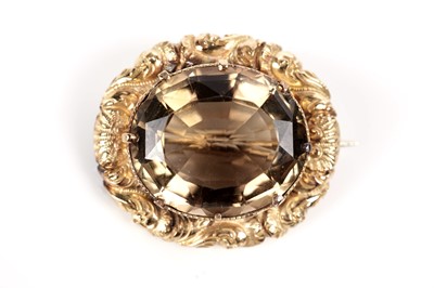 Lot 1093 - A Victorian citrine brooch