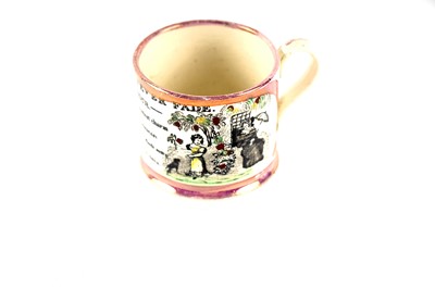 Lot 342 - A Sunderland lustre mug 'Flowers That Never Fade..'