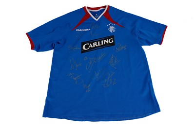 Lot 836 - An autographed Rangers F.C. football shirt