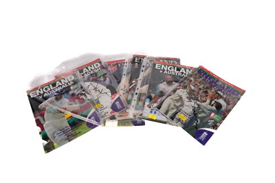 Lot 869 - A collection of autographed England Ashes Test cricket programmes