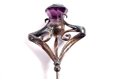 Lot 728 - Two Arts and Crafts silver hat pins, by Charles Horner