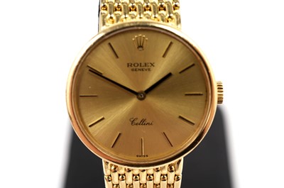 Lot 1053 - Rolex Cellini: an 18ct yellow gold cased lady's wristwatch