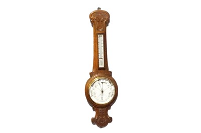 Lot 121 - Fattorini Skipton: A Victorian oak cased barometer