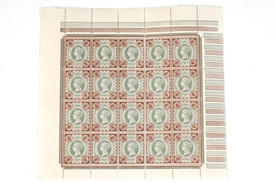 Lot 1187 - GB QV 1887-92 Jubilee 4d. complete pane of twenty