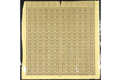 Lot 1188 - GB QV 1887-92 Jubilee 3d. complete sheet of one hundred and twenty