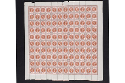 Lot 1192 - GB QV 1887-92 Jubilee 1/2d. complete sheet of one hundred and twenty