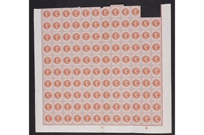 Lot 1193 - GB QV 1887-92 Jubilee 1/2d. part sheet of one hundred and eighteen