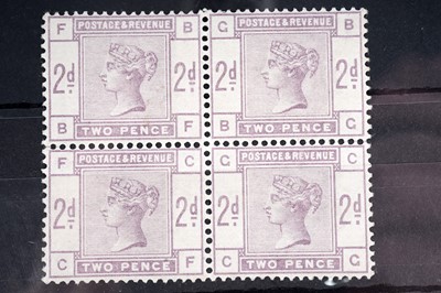 Lot 1196 - GB QV 1883-4 2d block of four (2x2) with sideways watermark