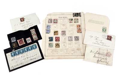 Lot 1198 - GB QV 1d. black 1840; and other stamps and covers